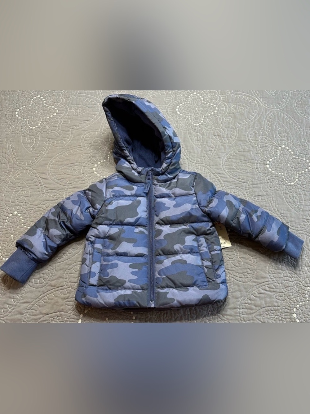 Okie Dokie Toddler Boys Blue Camo Heavyweight Puffer Jacket NWT Size 2T